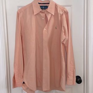 Ralph Lauren, Classic Cut, Light Orange, Large button down.